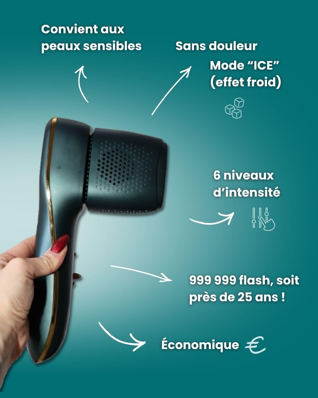 KISMI Pro Pack Professionnel - Épilateur IPL Lumière Pulsée Ice-Cool, 999 999 Flashs, 6 Niveaux, Rasoir Électrique + Lunettes Inclus, Visage Corps Maillot, Femme & Homme