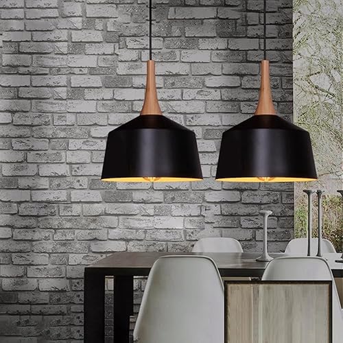 Miniatura 4 de Single Head Pendant Light Industrial Aluminum Pendant Lighting Fixtures Creative Minimalist Indoor Hanging Lamp for Kitchen Island Living Room Black