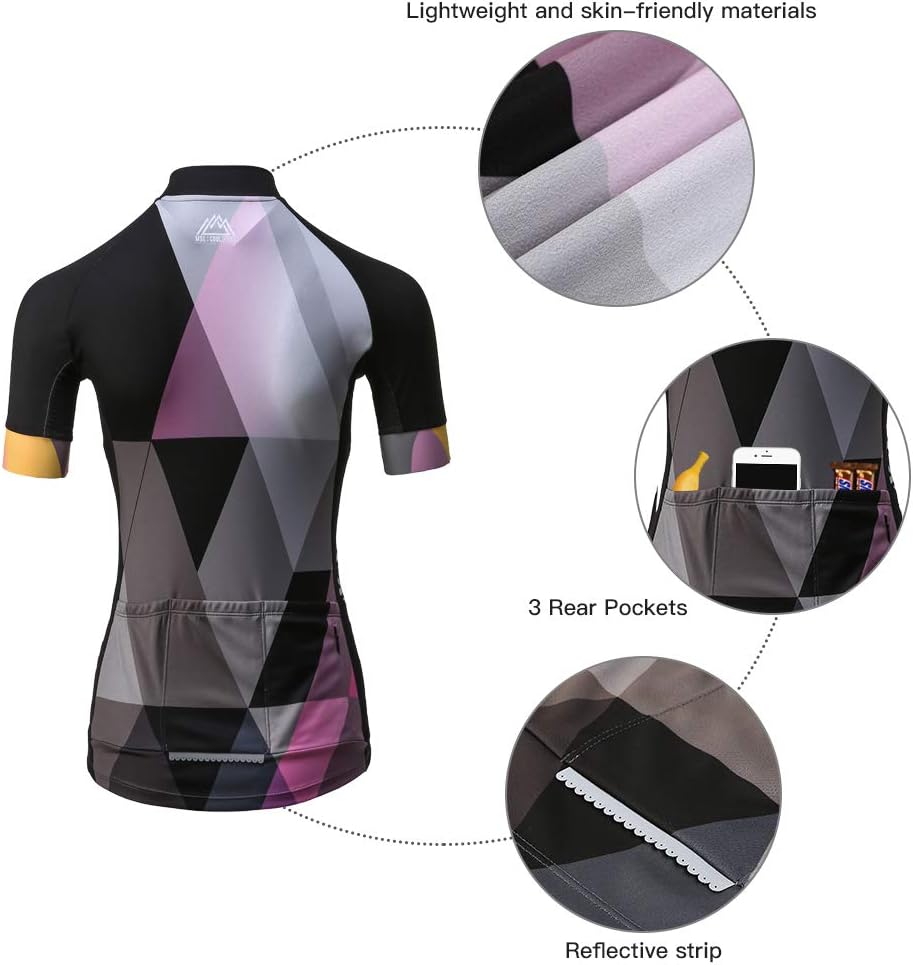 Mysenlan Women's Cycling Jersey Short Sleeve Cycling Tops Quick Dry Breathable Bike Shirts for Women Black - Image 4