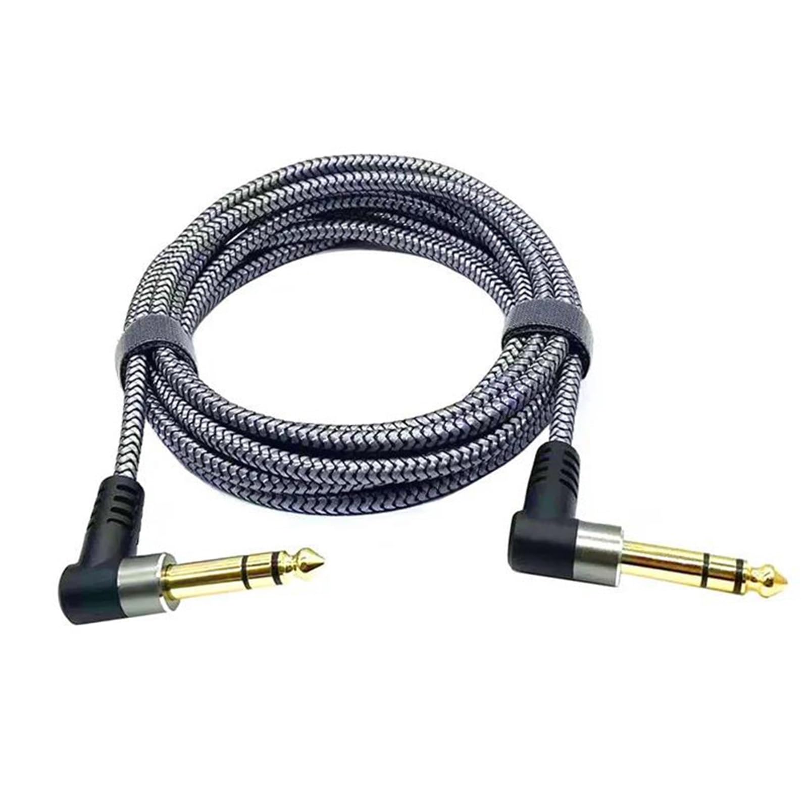 Cable De Instrumento 1/4 Pulgada Ángulo Recto Salida Macho 6,35mm Mezclador Cable Interconexión Estéreo | Cable de guitarra (tipo 1,5 m)