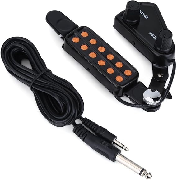 Guitar Pickup, Metal 12 Hole Guitar Transducer Sound Pickups