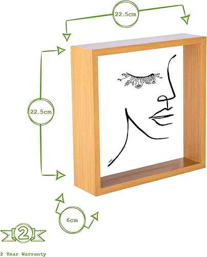 Miniatura 4 de Nicola Spring Marco de fotos 3D con forma de caja profunda, para colgar de pie, para manualidades, 8.0 x 8.0in, madera clara