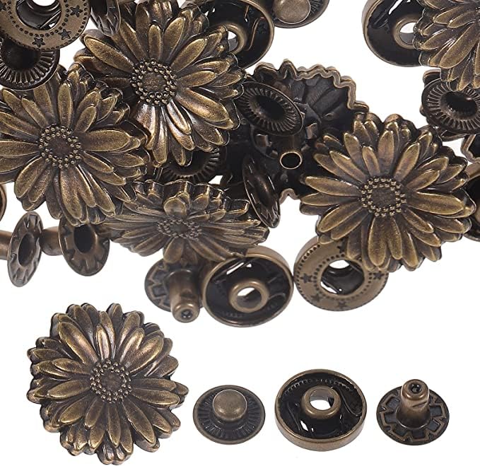 Amazon.com: FOVOMA 10 Sets Antique Snaps Button Bronze Vintage Metal ...