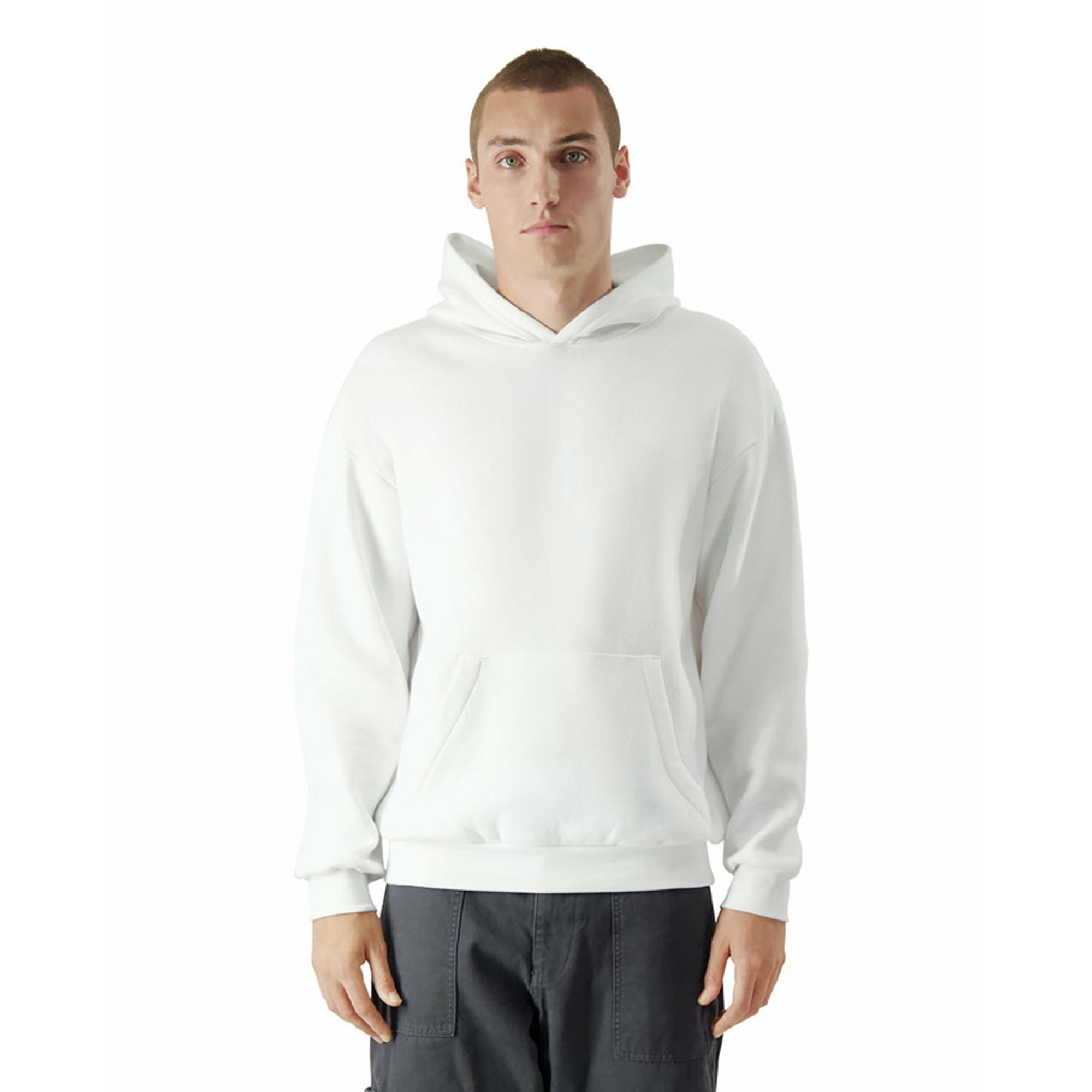 American Apparel Unisex's Reflex Fleece Pullover Hoodie Sweatshirt, Grf498aa Hooded, White, S