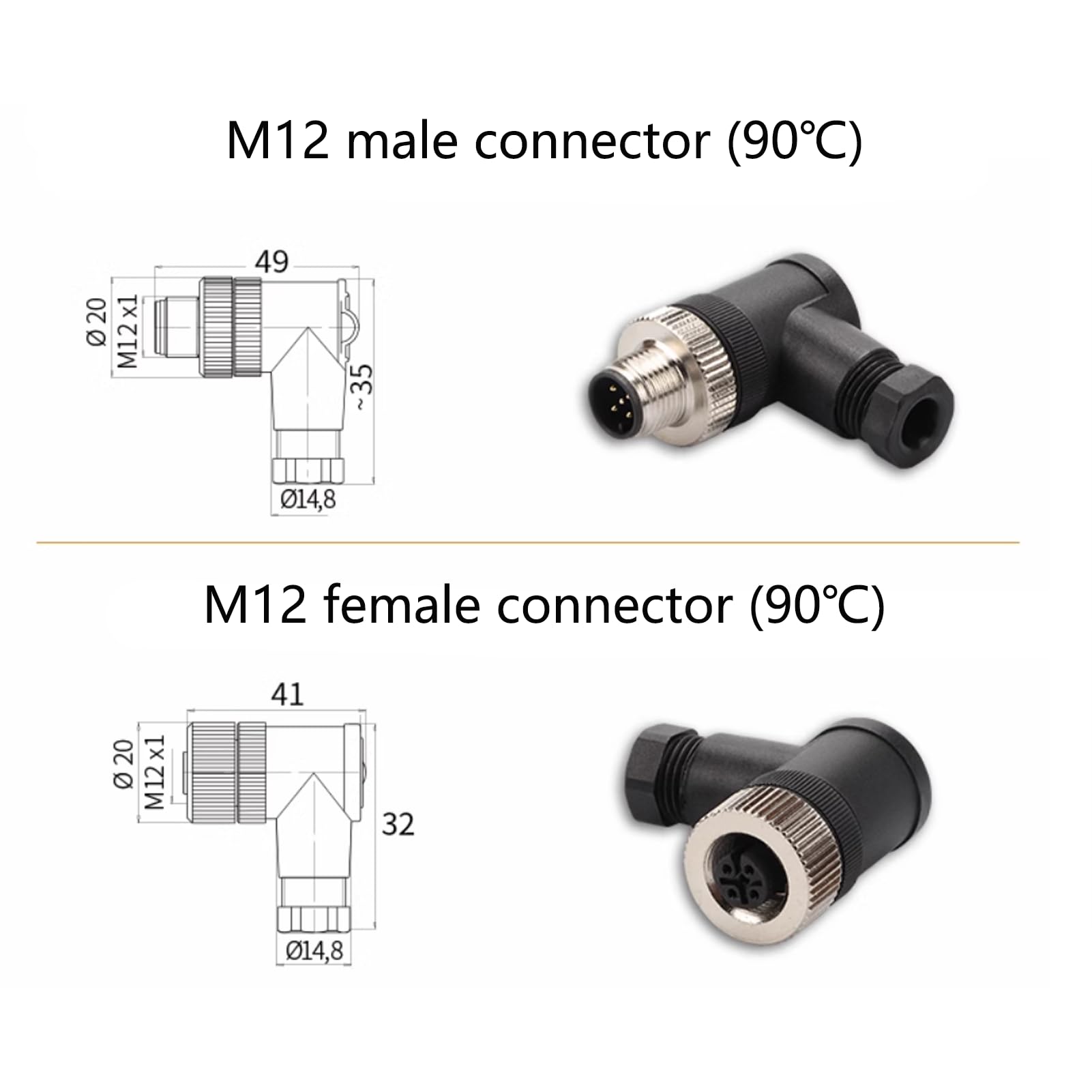 みりあん☺︎12 Amazon.com: FOWIUNYE M12 8 Pin Male Right Angle Connector, 12mm A