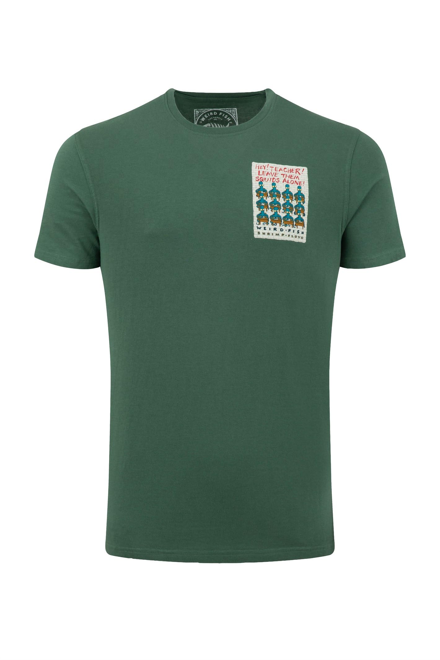 Weird Fish Men's Dusky Green Hey Teacher Back Print Artist T-Shirt Size 3XL
