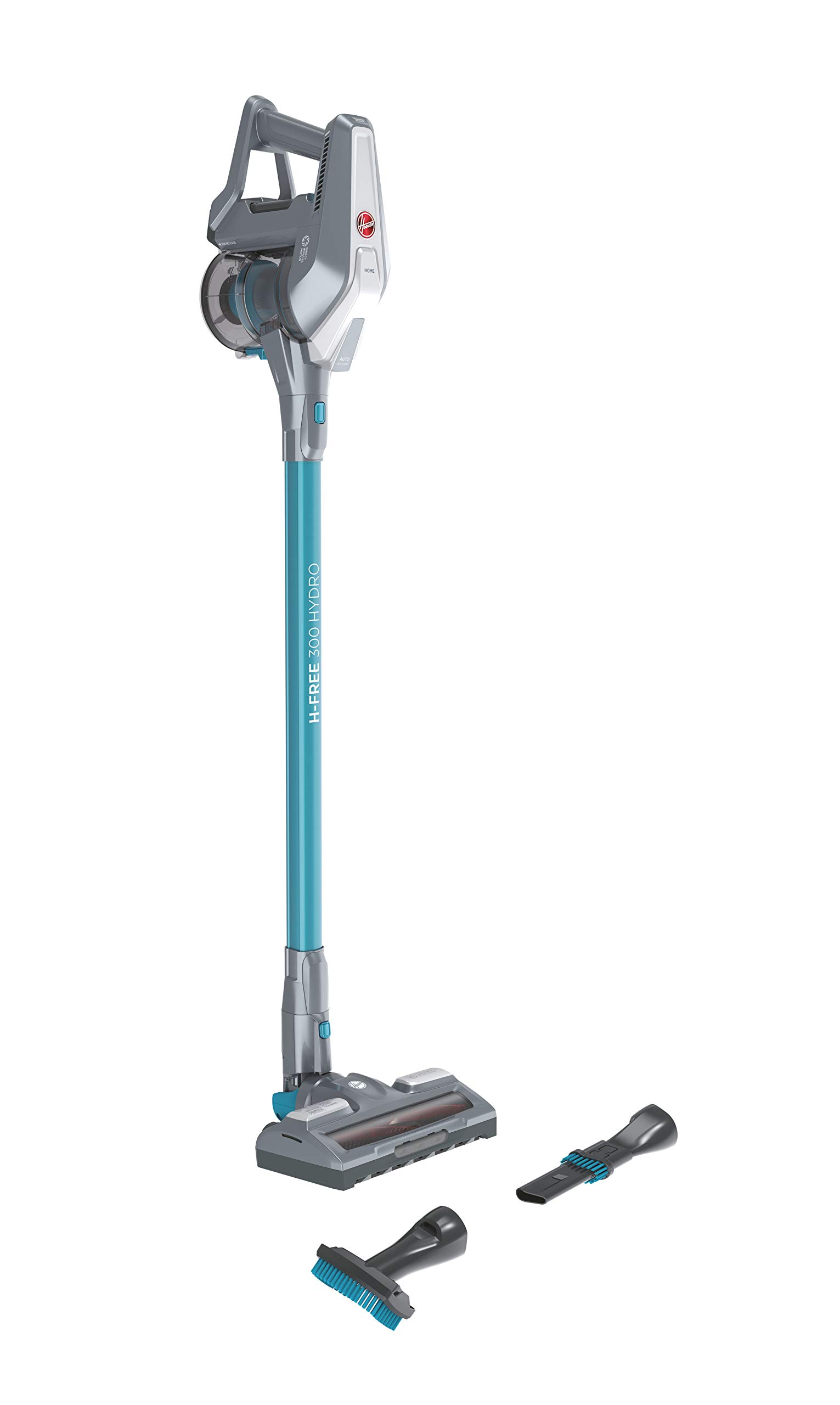 Hoover H-FREE 300 HYDRO HF322YHM, Aspiradora escoba sin cable, aspira y friega, motor directo por impulsos, localizador de polvo, carga rápida 2,5h, 40min, batería extraíble, Azul