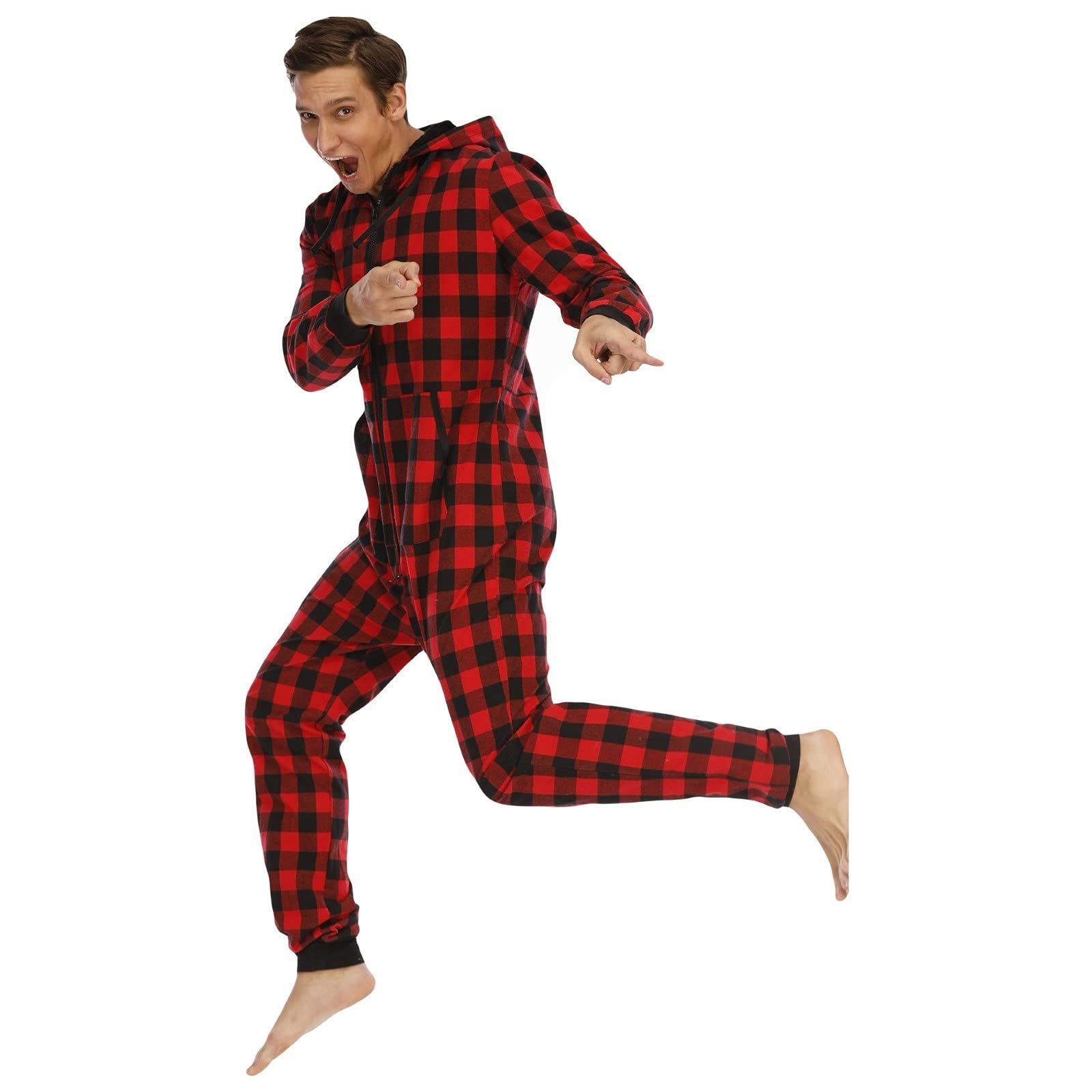 CMBSSTFC Kombinezon Męski przytulny polarowy strój rekreacyjny Męska ciepła zimowa piżama Onesie Kombinezon zakrywający całe ciało z długim rękawem Przytulne kombinezony Teddy Fleece Jednoczęściowy