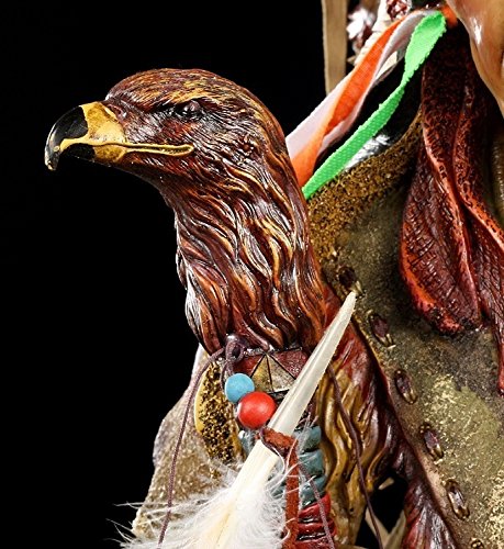 Grande figurine indienne - Buste de chef avec aigle et sceptre