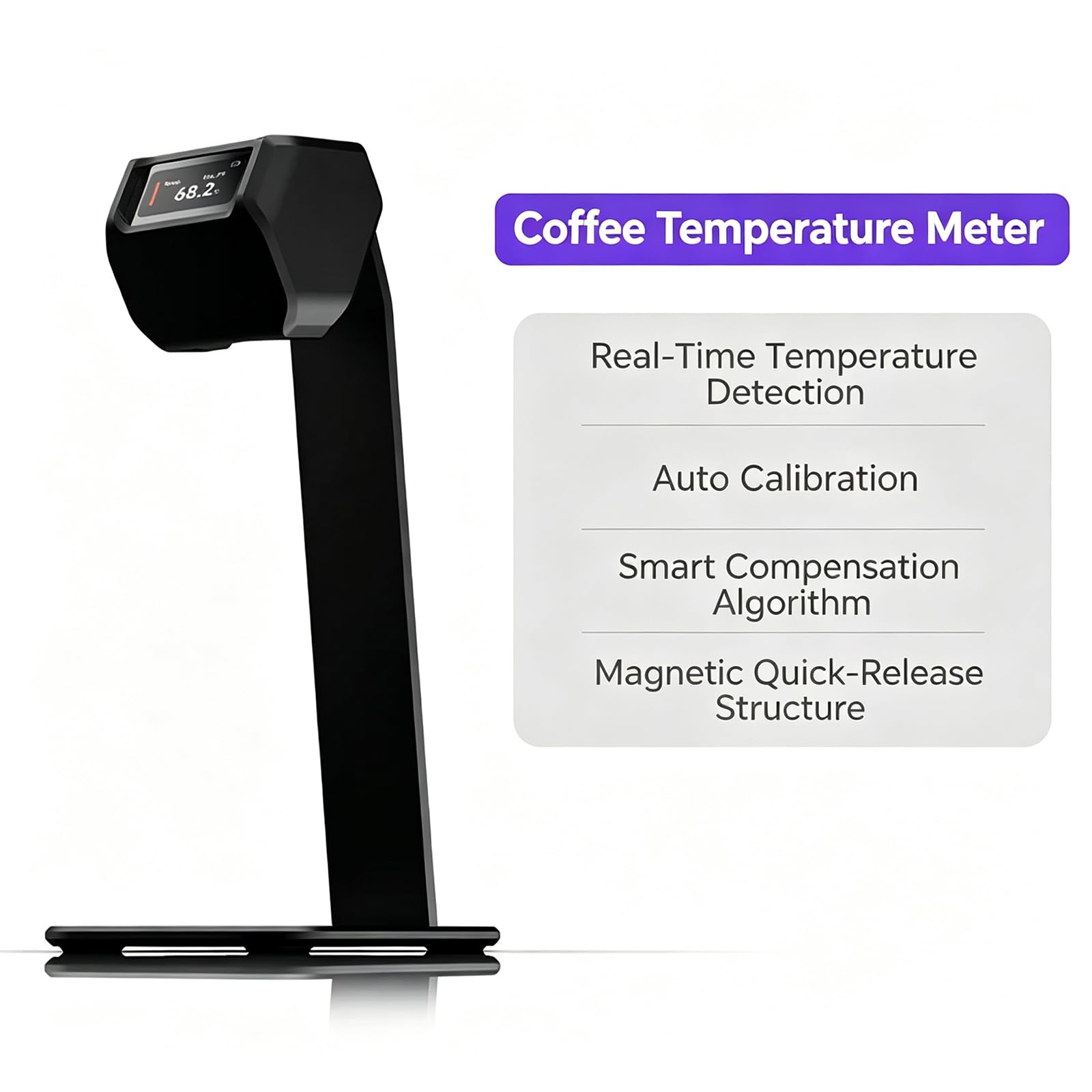 Termómetro Líquido Sin Contacto, Con Soporte Magnético, Rango De 0 A 100 °c, Precisión De ±0,1 °c, Autocalibración, Herramienta De Medición De Temperatura Para Café Espresso