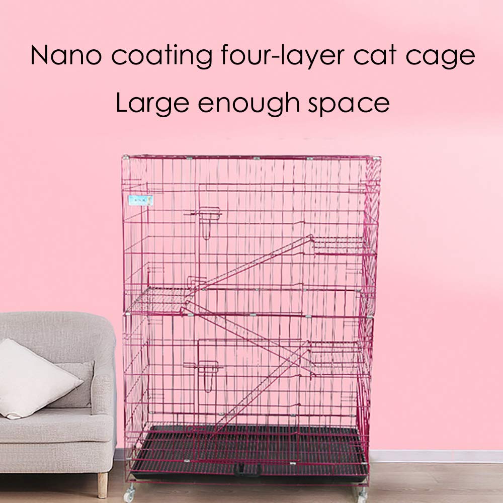 Apartamento para Gatos de Gran tamaño, casa para Mascotas de Cuatro Pisos, Jaula de Alambre Plegable Resistente y de Alta Gama para Gatos con Plataforma de Salto de Vario