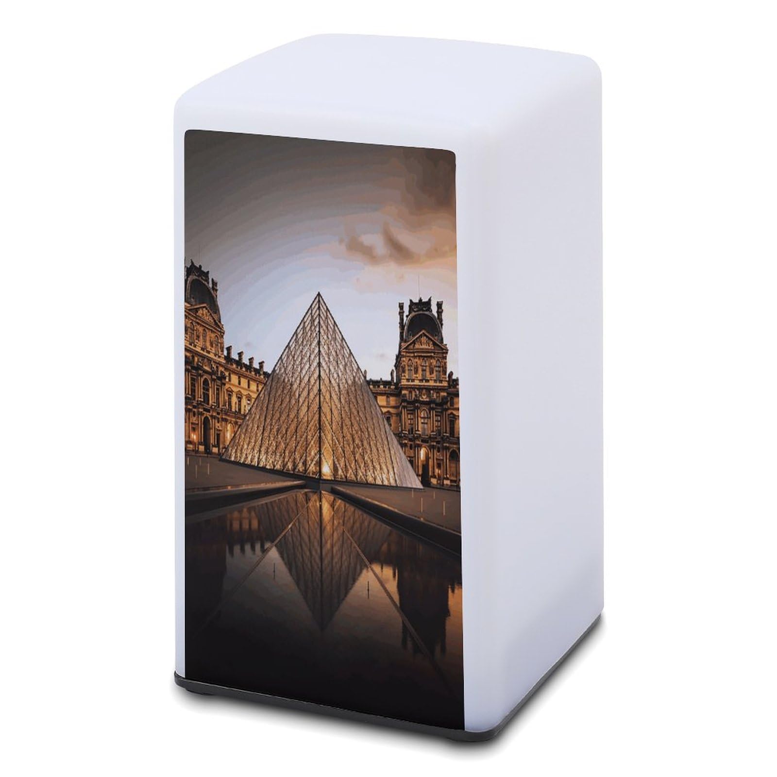 JTREHY Paris Small Louvre Museum Table Lamp for Bedroom Minimalist Nightstand Lamp Waterproof Eye Caring Table Lamp Modern Bedside Table Lamp for Living Room Bedroom Office