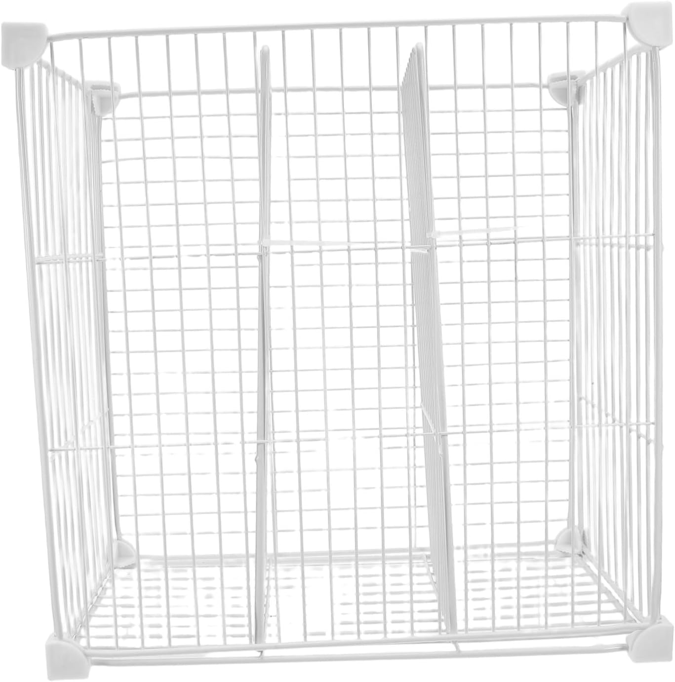 Operitacx Freezer Organizer Bins Refrigerator Storage Basket with 3 Grids Dividers, Sturdy Iron Versatile Adjustable Space Saver for Refrigerator Organization and Commercial Kitchens