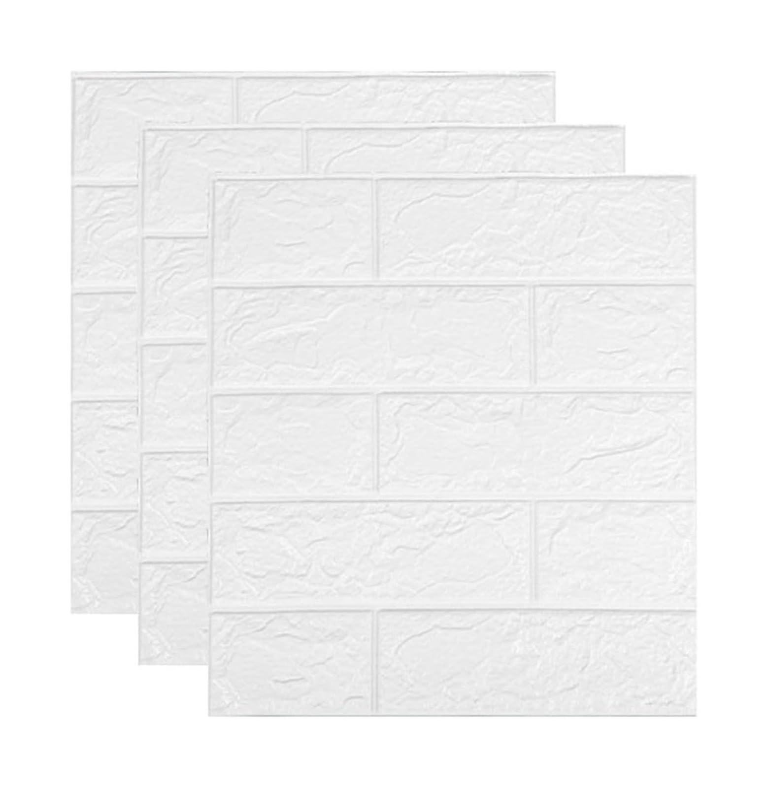 Sdgeryeeg Blanco Wall Panels， 35X38.5cm Self-Adhesive Wall Panels Waterproof 3D Covering Peel And Stick For Tv, Bathroom, Kitchen(,10Pcs)