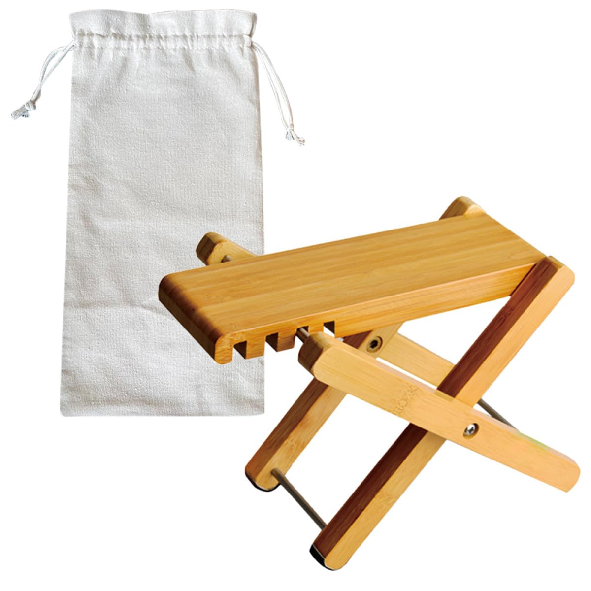 VICASKY Sgabello Poggiapiedi Regolabile in Legno per Chitarra, Sgabello Pieghevole Portatile con Borsa, Accessorio per Musicisti per Uso Domestico e Ufficio