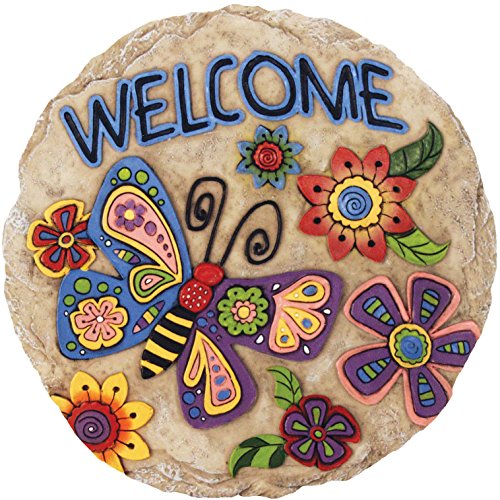 Spoontiques 13262 Butterfly Stepping Stone, 1 EA, Welcome Butterfly