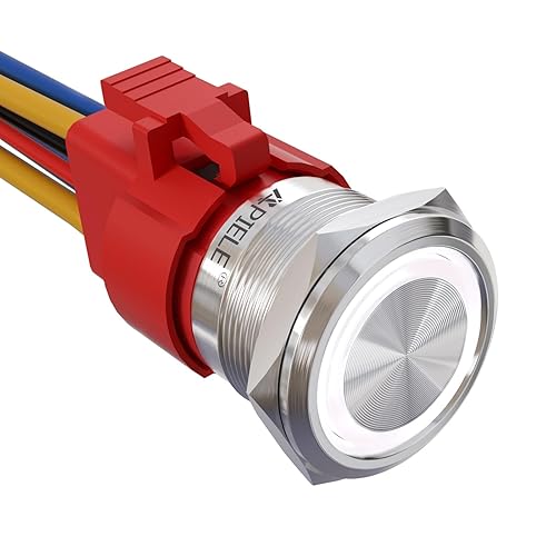 Interruptor de metal, 0.87 pulgadas, EZ, interruptor de botón de 12 V.