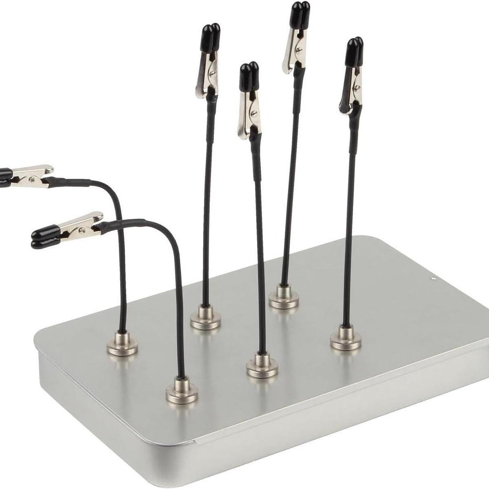 Colaxi Painting Stand Base Model Painting Clips Coloring Clip Base Model Holder for Spray Paint Hobby Model Parts Assemble, Silver