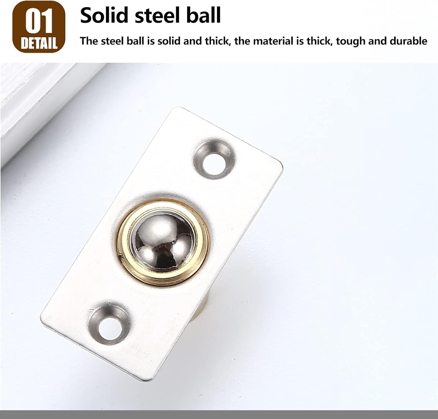 Kugelschnäpper Hardware für französische Türen, verstellbarer Kupfer-Türriegel mit Schließblech, 2 Stück, Drive-In-Design für unsichtbare Speisekammer