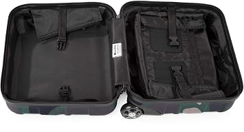 Suitline - Pilot Trolley, Hard Shell, Business Trolley, Cabin Suitcase, Pilot Case, Carry On Luggage, TSA, ABS, 2 Wheels, Camouflage