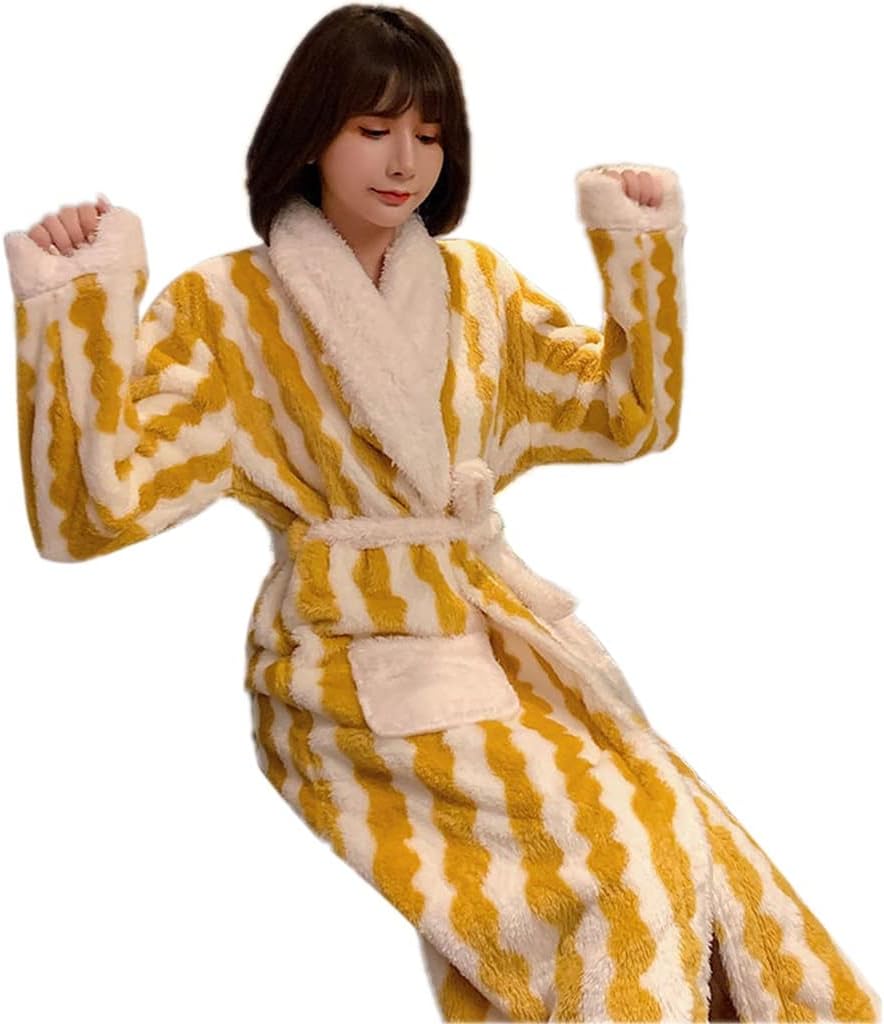 MTFBQ Cute Bathrobes for Womens Fluffy Long Sleeve V Neck Cardigan Plush Soft Warm Fleece