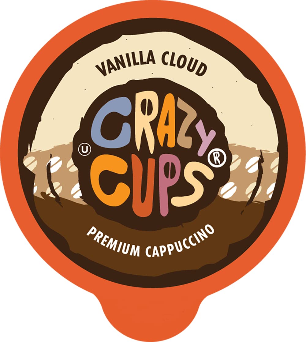Crazy Cups Flavored Premium Cappuccino for the Keurig K Cups 2.0 Brewers, Vanilla Cloud, 22 Count