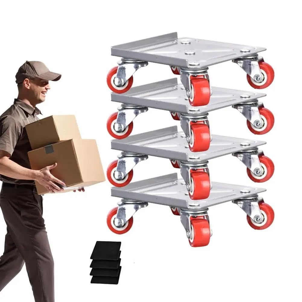 Set di carrelli per mobili pesanti a 5 ruote con ruote di bloccaggio e cuscinetti antiscivolo, strumento di sollevamento del carico per traslochi e traslochi a casa senza sforzo