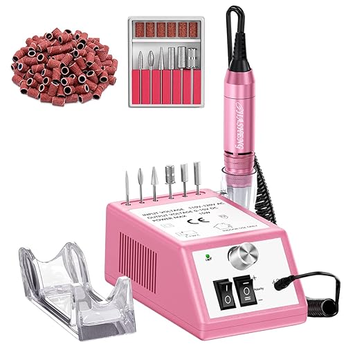 Miniatura 8 de Jiasheng Taladro eléctrico de uñas, máquina profesional de 30000 rpm, taladro de uñas para uñas acrílicas, kit profesional de manicura y pedicura