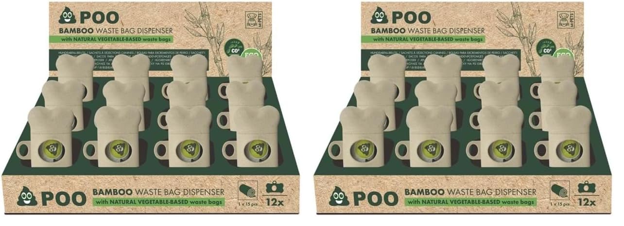 M-PETS POO BAMBOO DIŞKI TOPLAMA SETİ 15 YAPRAK 12Lİ SET (2 paketi)