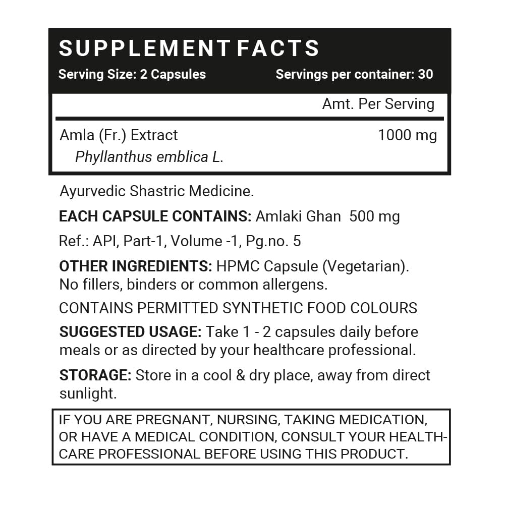 INLIFE Natural Vitamin C Amla Extract Supplement | Immunity, Overall Wellness for Men and Women - 60 Vegetarian Capsules (Pack of 1, 60) - Image 2 thumbnail