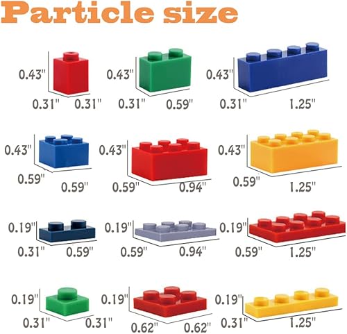 Miniatura 4 de Bloques de construcción, 1100 piezas, compatibles con todas las principales marcas, bloques clásicos a granel, incluye ruedas, puerta, ventana,
