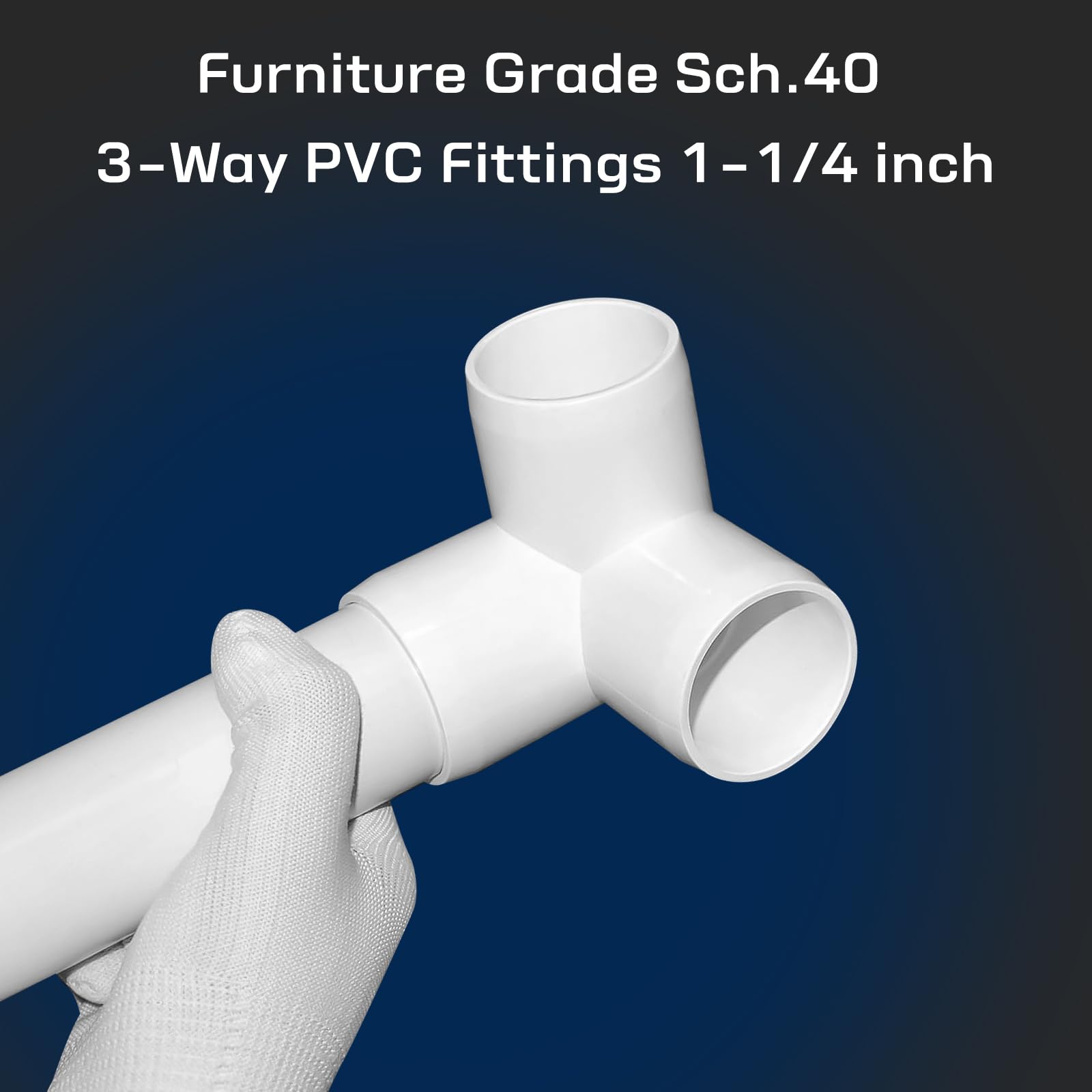 Accesorios de PVC de 1 a 0.25 pulgadas, 3 vías (paquete de 10) para muebles, conector de codo, resistente para muebles de bricolaje, marcos, resistente a los rayos UV, compatible con tubos de