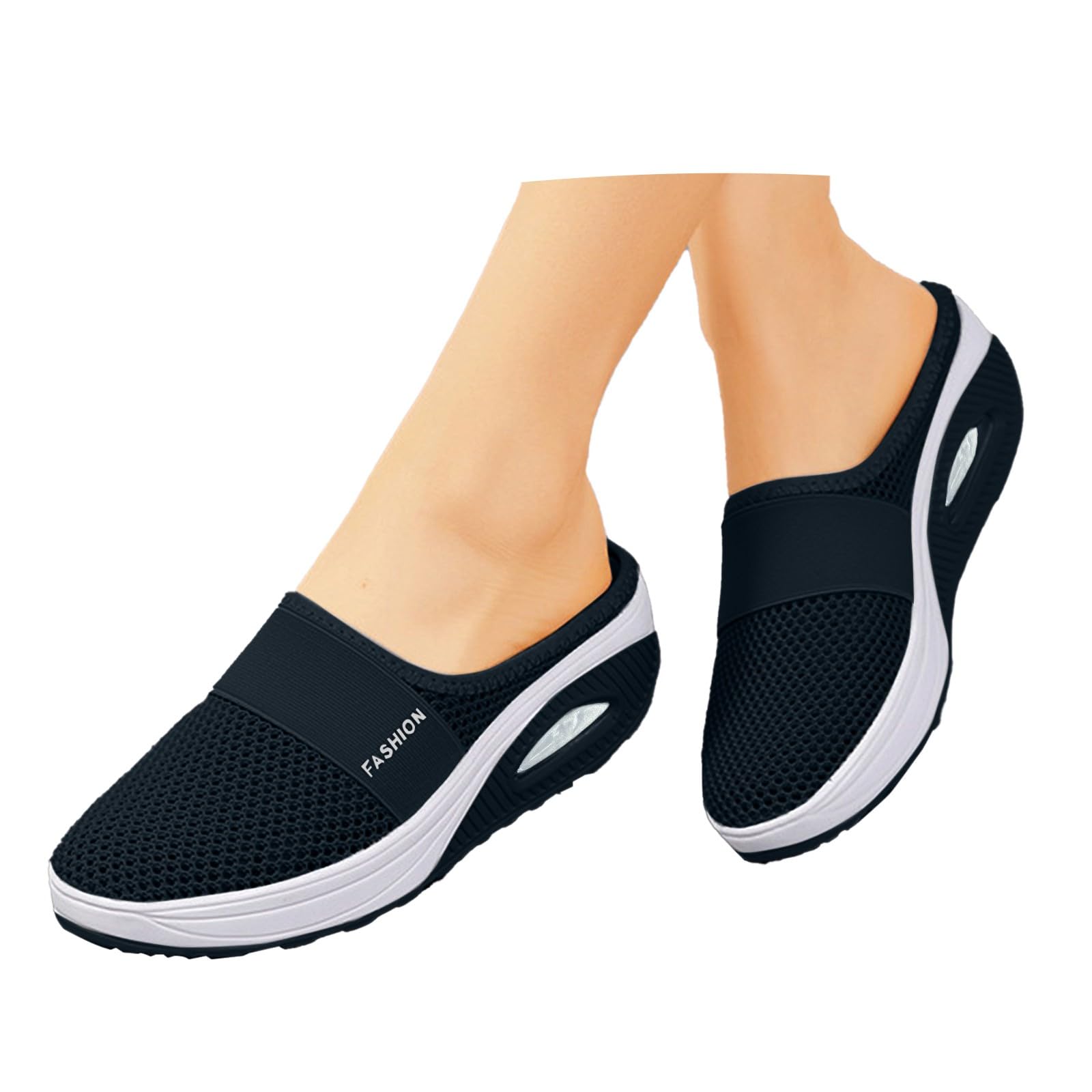 Damen Bequem Slip on Sneakers Mesh Leichte Atmungsaktiv Freizeitschuhe Walkingschuhe Freihändige Sportschuhe Fitness Jogging Outdoor Gym