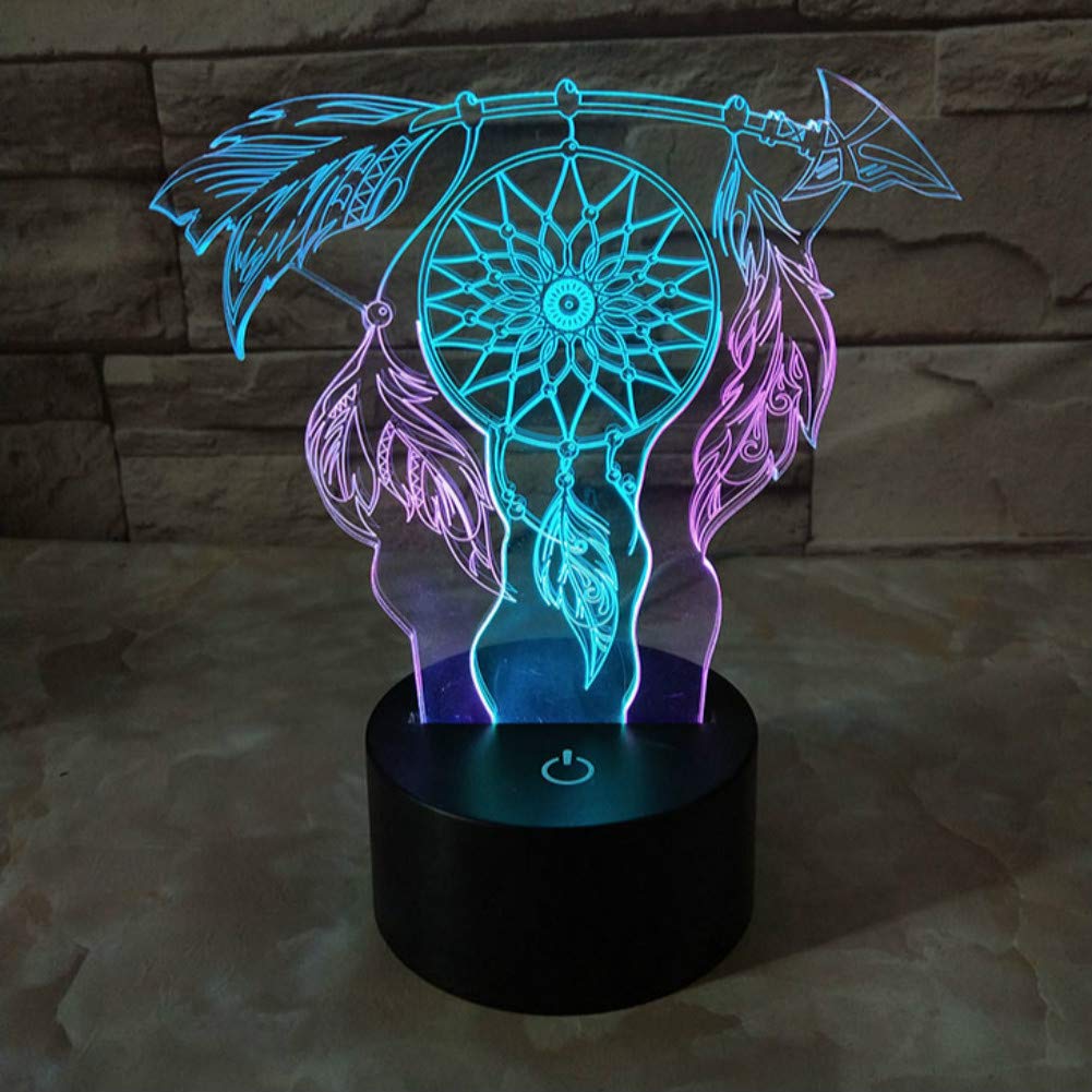 Double Colors Wind Chimes LED 3D Night Light -7 Colors Change Christmas Lamp Gifts Decor Mix Colors USB Cable Home Nursery Lamp Birthday Present for Baby Kids Boy Girl Women Men (Wind Chimes 1)