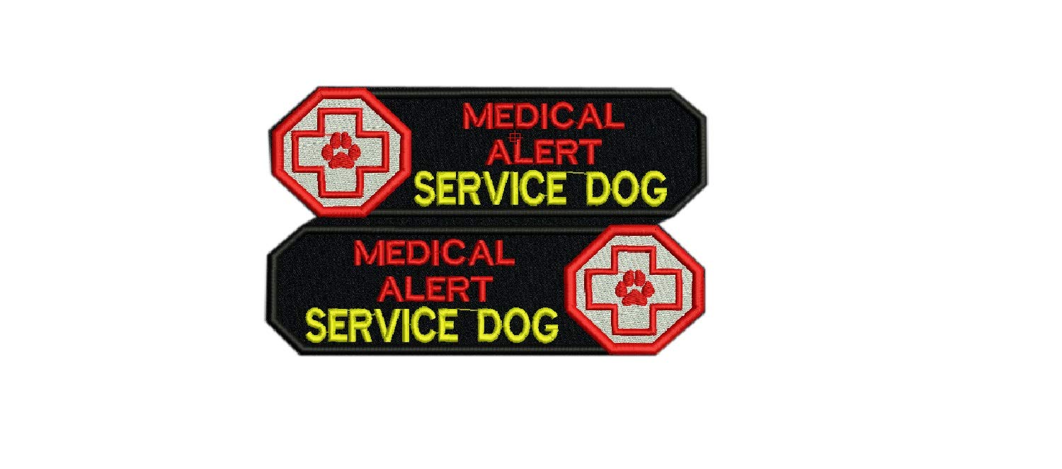 Dog Patch Medical Alert Service Dog Embroidered Morale Patch Hook Backing for Dogs and Pets (red)