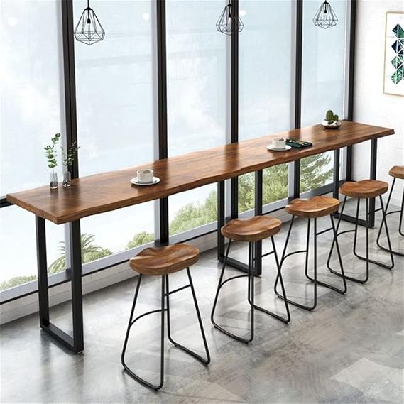 LAKIQ Solid Wood Bar Table Modern Bar Height Kitchen Table Dining Room Bar Table Rectangle Sofa Console Table Small Space Kitchen Table-Table Only(47.2 L x 17.7 W x 41.3 H)