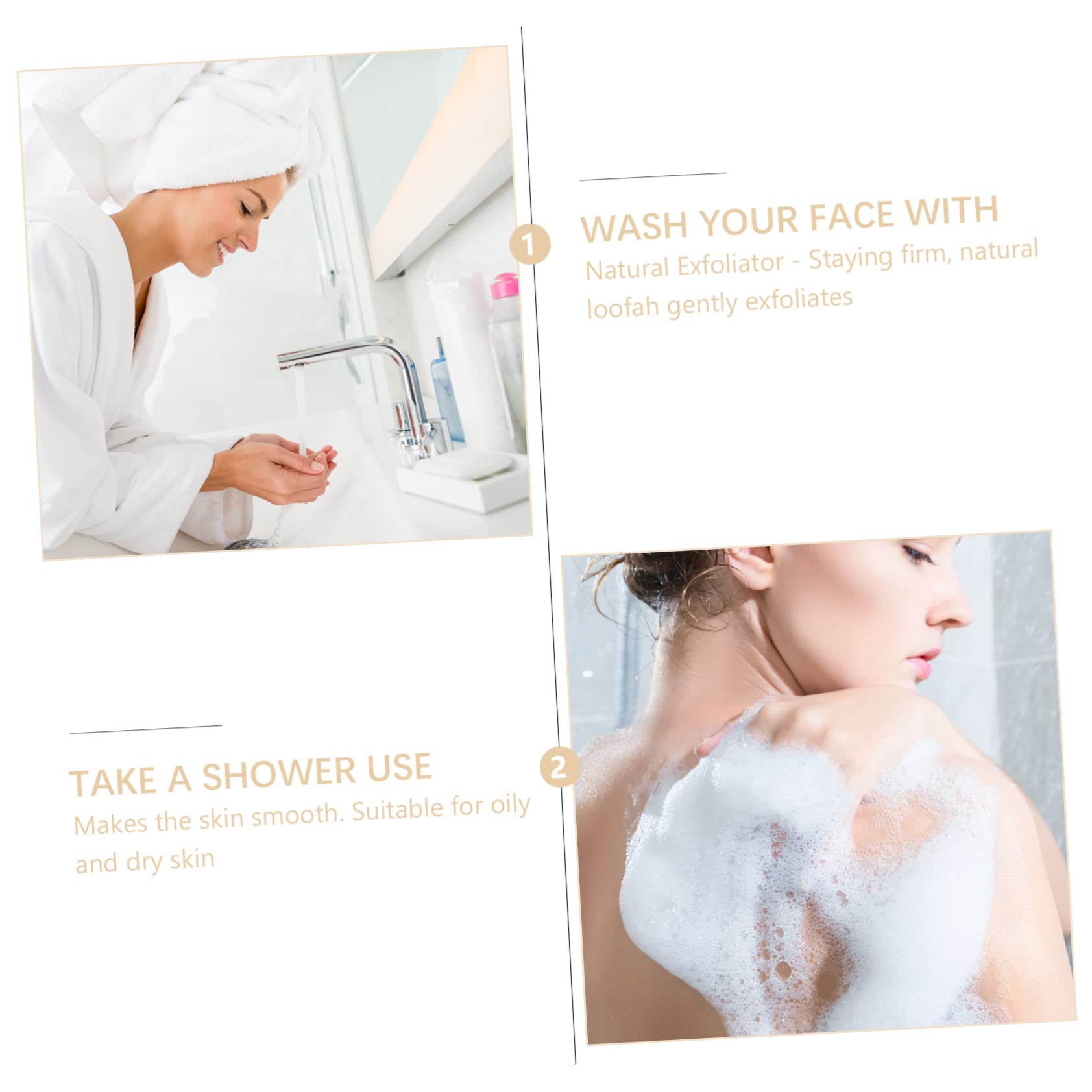 Almohadillas Exfoliantes Redondas para Baño 10 Piezas Lufa | Algodón y Banda Elástica Trasera, Color Claro, para Ducha Expanden al Mojarse, Espuma Rica y Suavidad