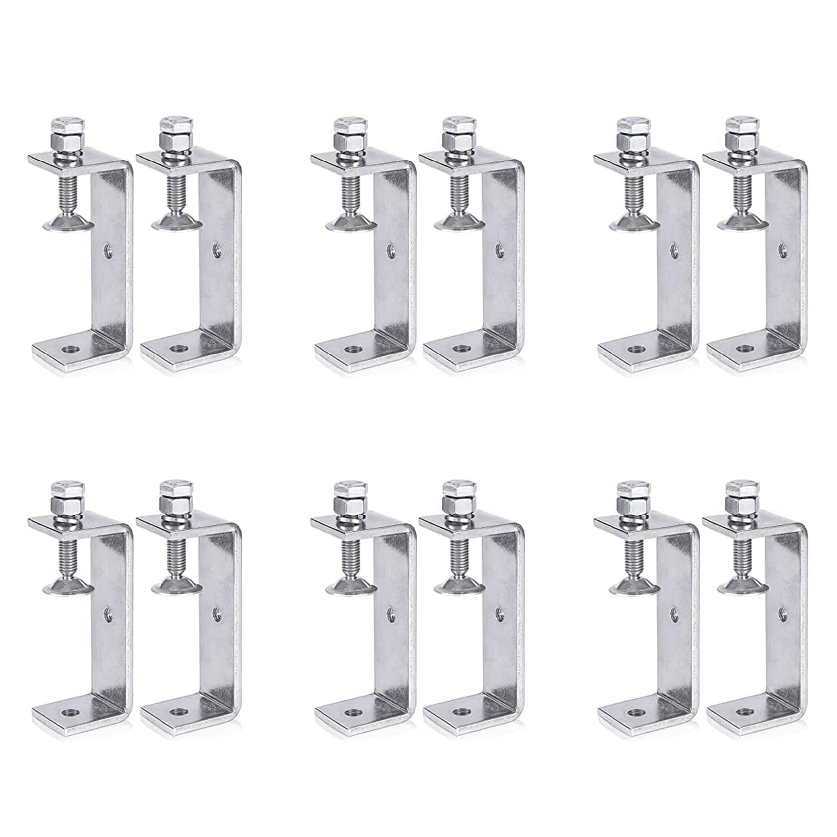 Jnchdghwa Silver Metal Clamp Heavy Duty Clamp C Clamp Woodworking Clamp With Wide Jaw Openings (120Mm), 12Pcs