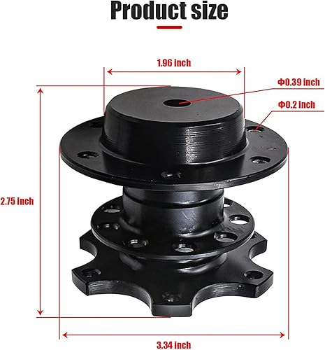 Miniatura 2 de Paquete de 1 adaptador de cubo de aluminio para volante, dispositivo universal de liberación rápida de 6 agujeros, modificación de carreras,