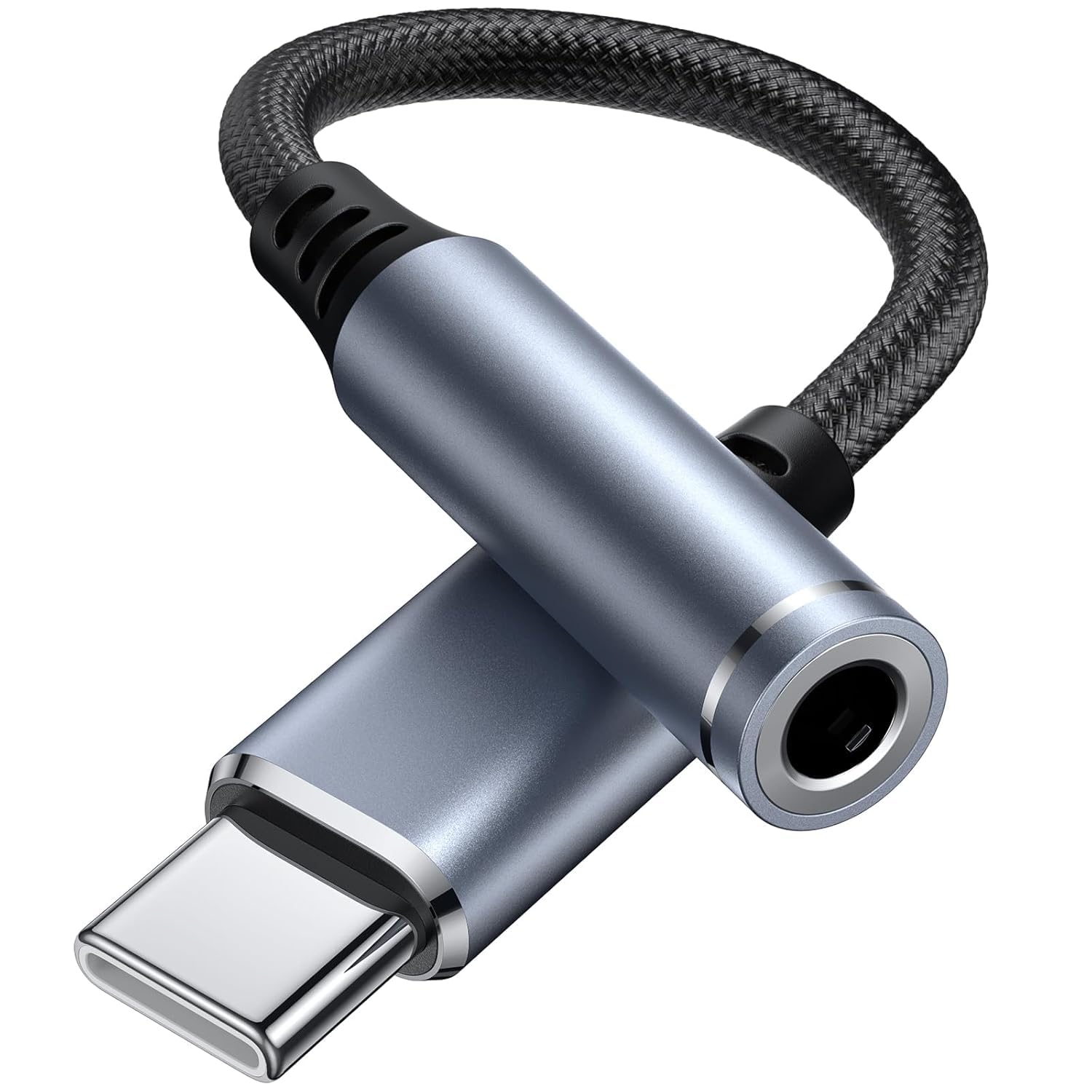 LOVESIDE USB Type-C to 3.5mm Audio Jack Adapter | Hi-Fi AUX Converter | Braided Cable | Grey | Pack of 1-image-12
