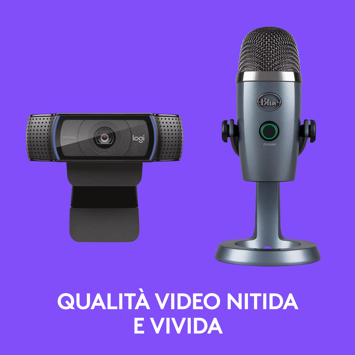 Logitech C920 HD Pro e Blue Microphones Yeti Nano - La soluzione perfetta per videochiamate eccezionali, kit webcam e microfono per videoconferenze, lavoro da casa, Zoom, PC e Mac