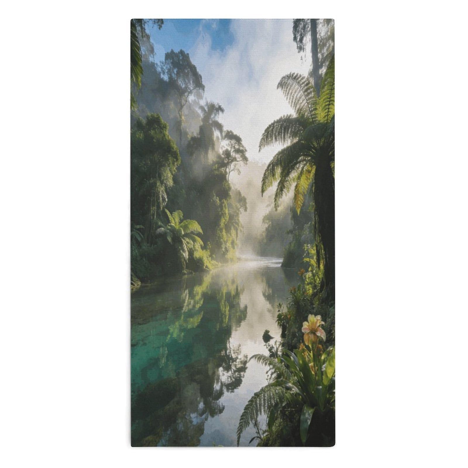 YUXBVKRS Sunlit Misty Tropical River Hand Towels for Bathroom 14x29 Inch