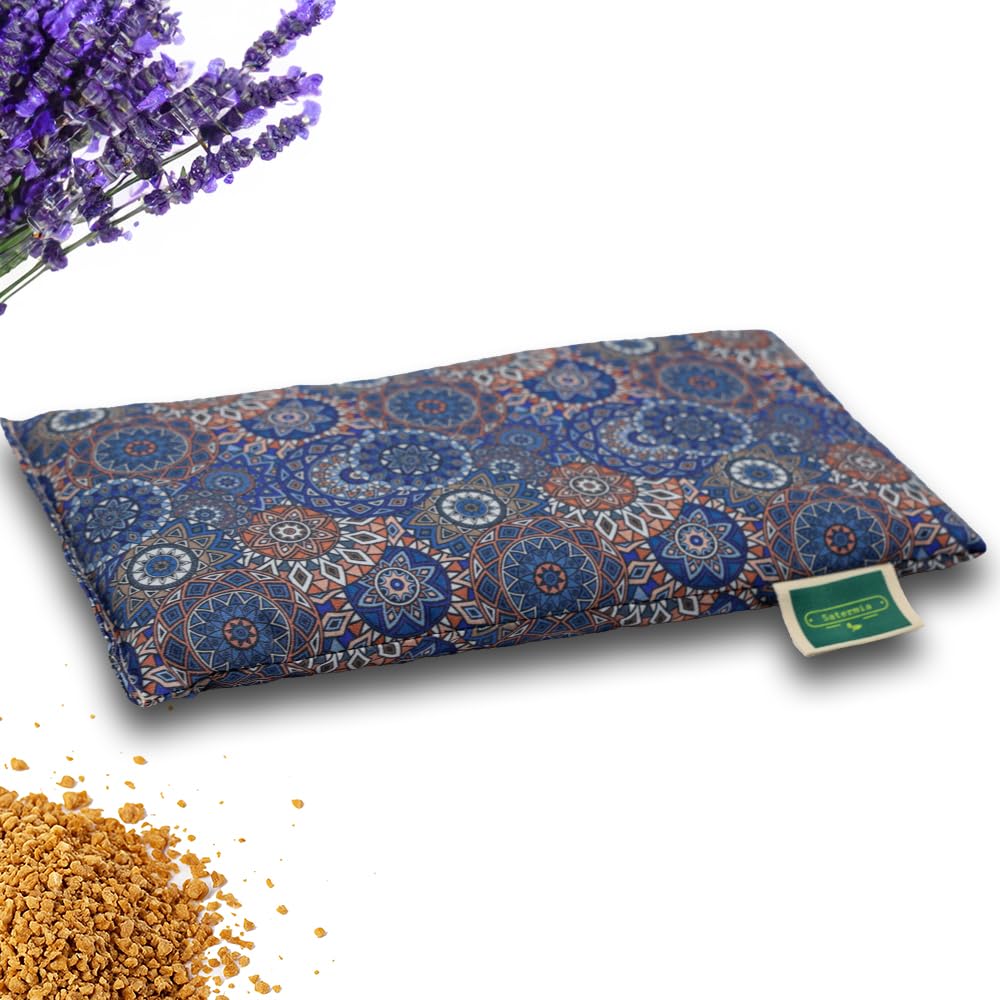 Saco Semillas Microondas - 28x15cm Semillas y Lavanda, 100% Algodón - Saco de Semillas para Microondas - Bolsa térmica Calor y Frío - Estampado Mandala (Mandala Ártico)