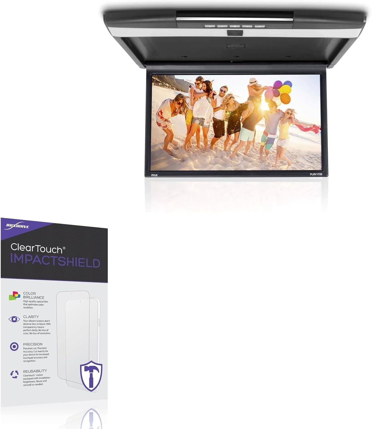 BoxWave Screen Protector Compatible With Pyle PLRV1725 (17.3 in) - ClearTouch ImpactShield (2-Pack), Impenetrable Screen Protector Flexible Film