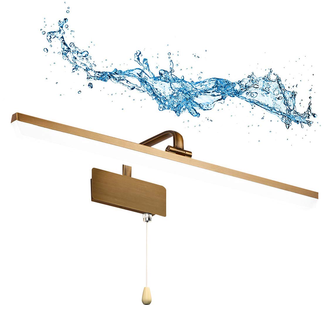 Luce specchio bagno, Lampade parete LED con interruttore, Luci specchio LED vintage Dimmerabili su apparecchi illuminazione specchi impermeabili Luce il trucco Luce anteriore specchio