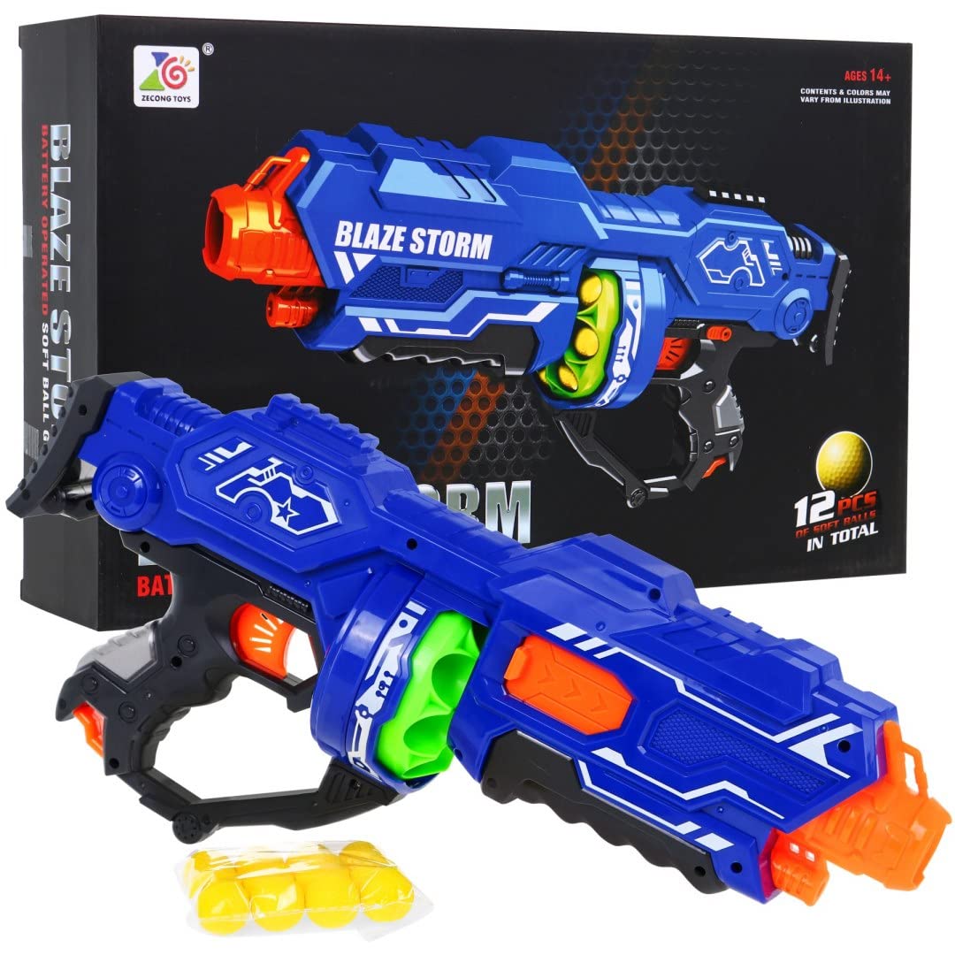 RamizBlaze Storm - Battery Operated Soft Ball Gun, Semi Automatic Soft Bullet Gun