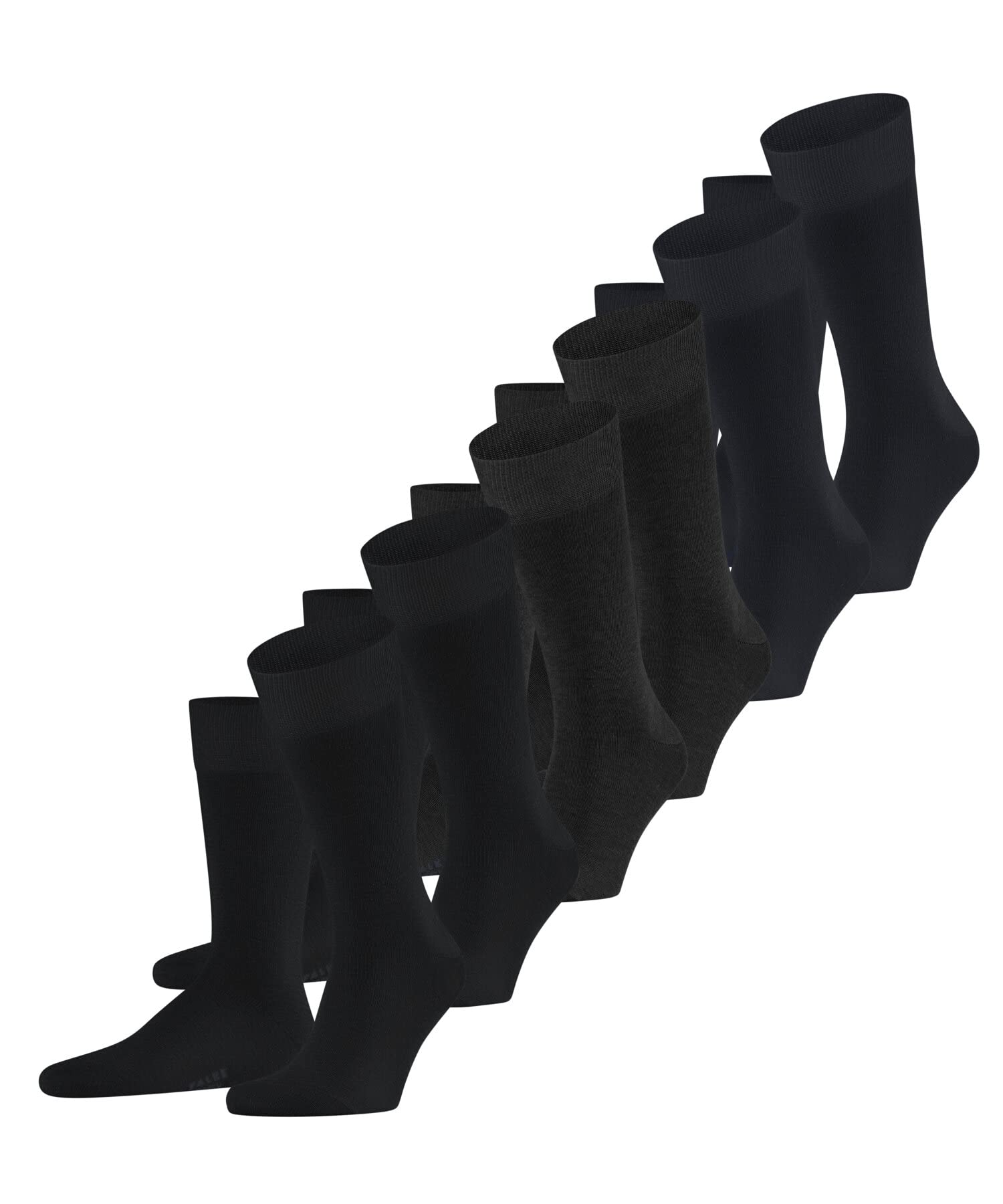 FALKE Men's Happy Multipack M So Cotton Plain 6 Pairs Socks, Black 0010, 11.5-14
