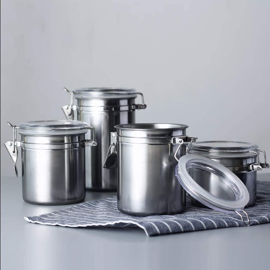 Contenitori Alimentari per Cereali Set Set di Contenitori Ermetici for La Cucina In Acciaio Inossidabile,Contenitore for Alimenti Con Coperchi In Vetro,Organizzazione Della Dispensa E Conservazione fo