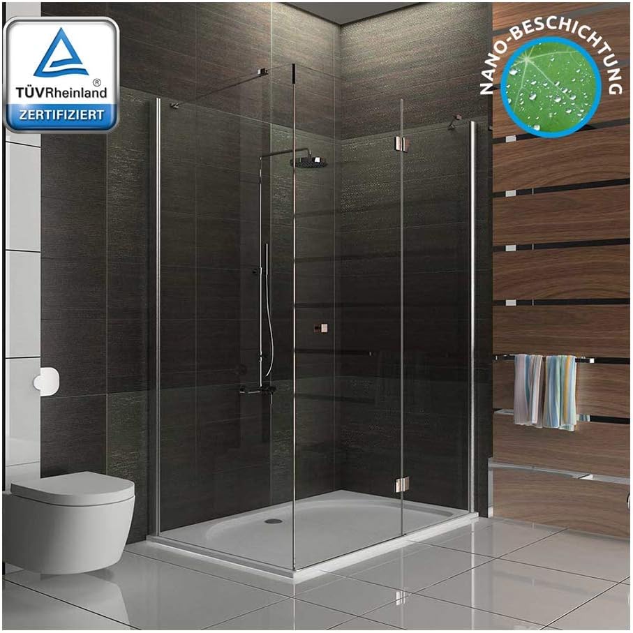Partition Corner Glass Shower Premium Quality Shower with Glasdveredelung – PARTITION Tempered Glass 120X100X195