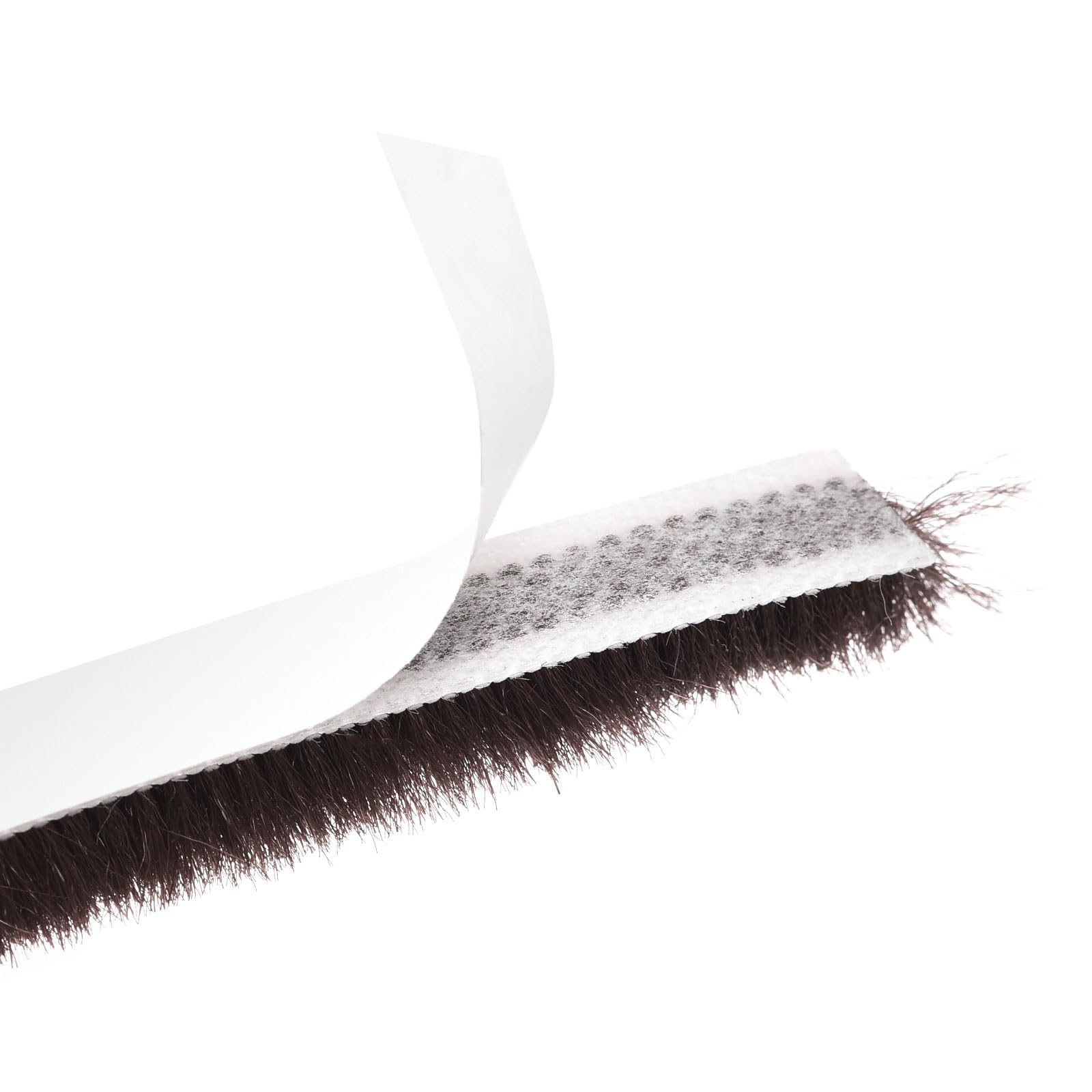 sourcing map Weather Stripping Brush, 20ft L x 0.35" W x 0.35" H Self-Adhesive Seal Weatherstrip Sweep Brush Brown for Door Window